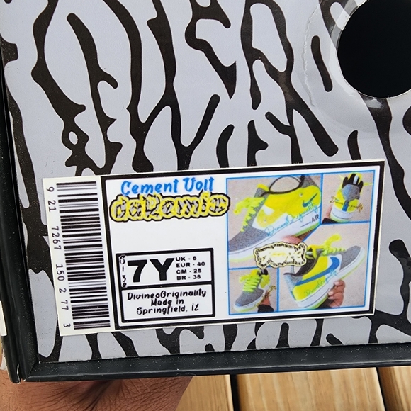 **CUSTOM** Nike Air Force One low ~ Cement Volt BLACK FRIDAY SALE - Picture 8 of 16